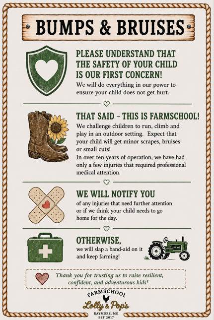 Bumps and Bruises Policy