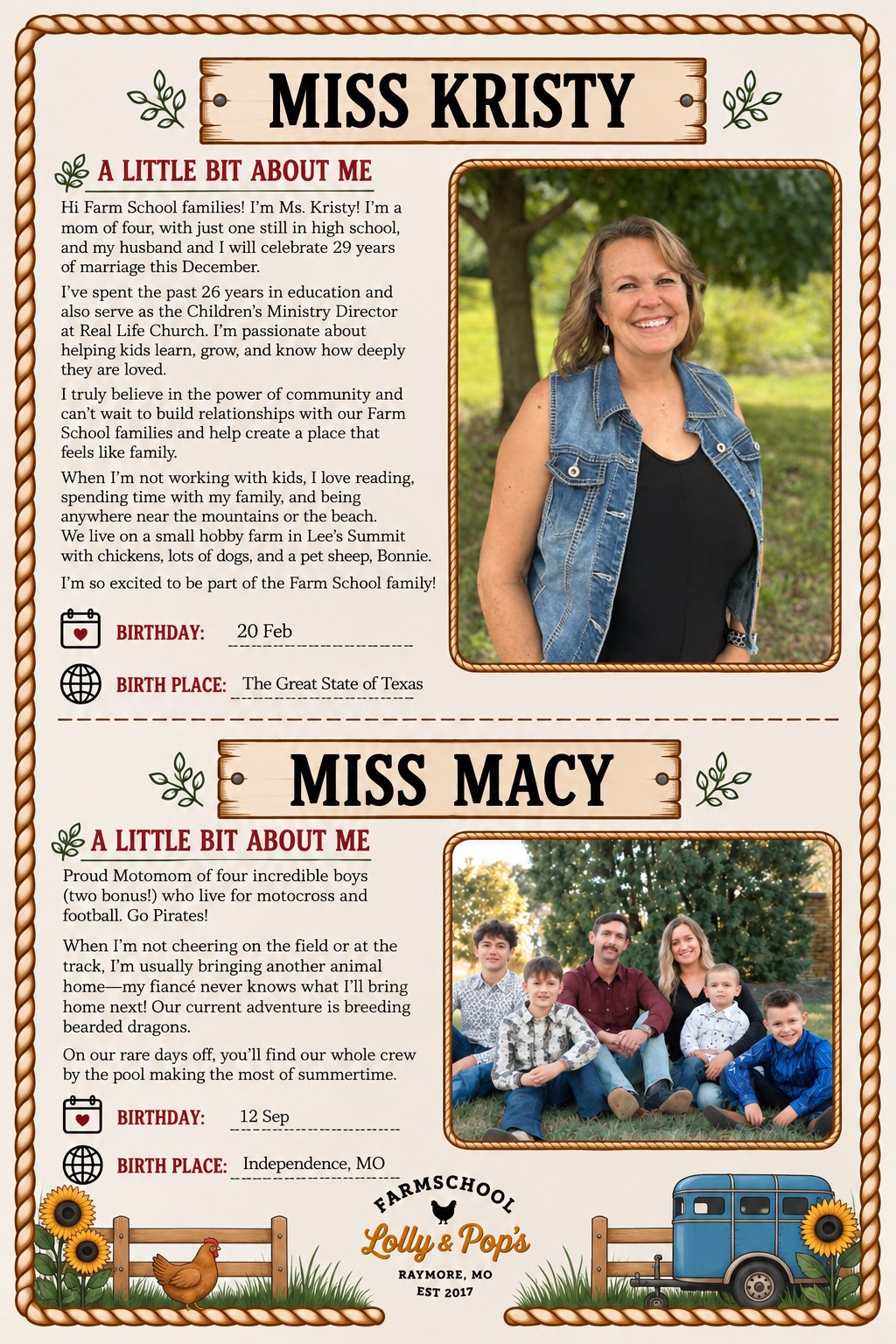 Miss Kristy and Miss Macy